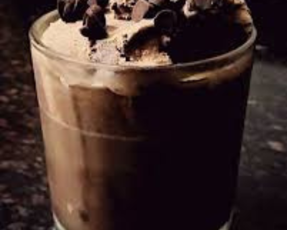 Cold coco with ice cream and chocolate chips
